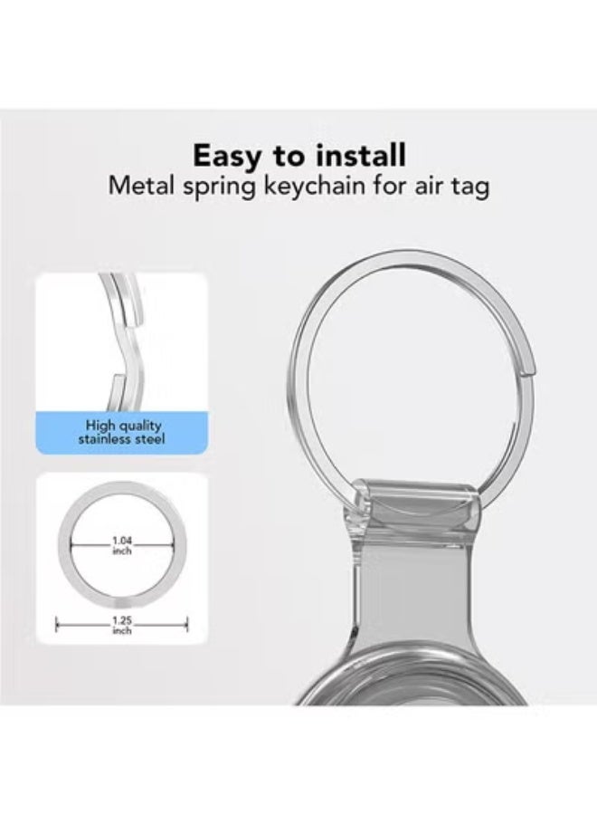 fantasize حامل Air Tag لحافظة AirTag سلسلة مفاتيح، سيليكون لحلقات مفاتيح AirTags أغطية علامات لمكتشفات العناصر من Apple لحامل AirTag، 4 عبوات لحامل AirTag من Apple - Image 4
